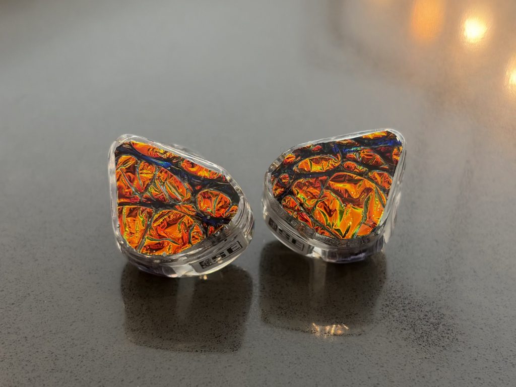 Close-up of the Hexad II dichroic fire faceplates