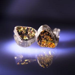 Hexad II dichroic fire faceplates glowing under studio light